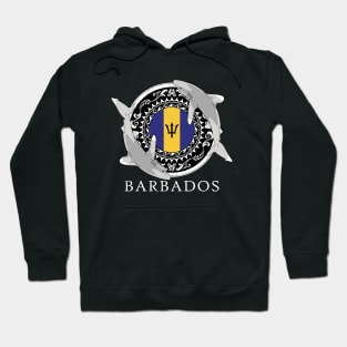 Oceanic Whitetip Shark Flag of Barbados Hoodie